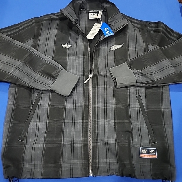 Adidas Medium All Blacks Men's Originals Firebird Plaid Track Jacket KG4633